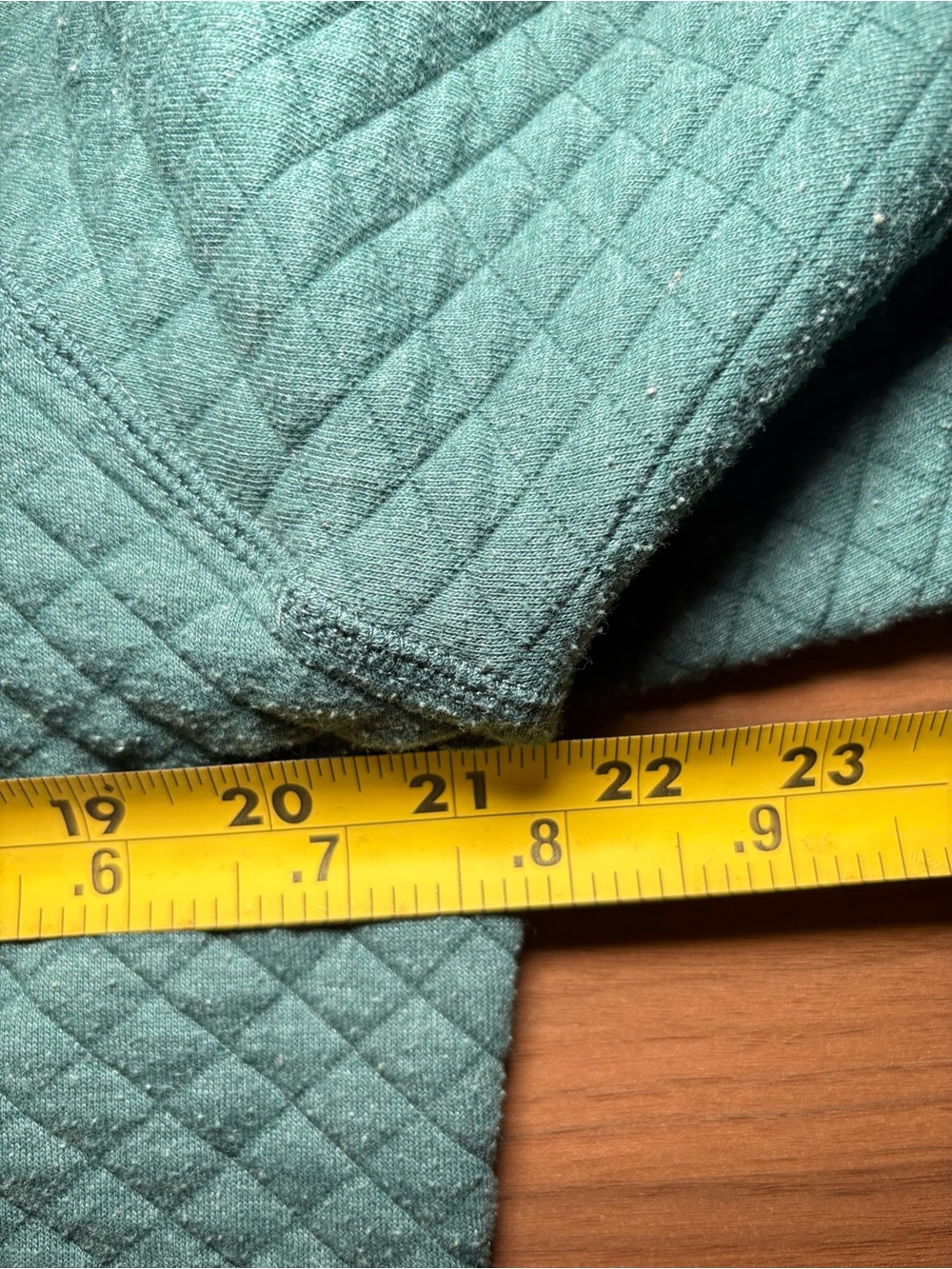 Teal Quilted Cowl Neck Pullover Sweatshirt Kangaroo Pocket Thumbholes Athleisure - Picture 11 of 13